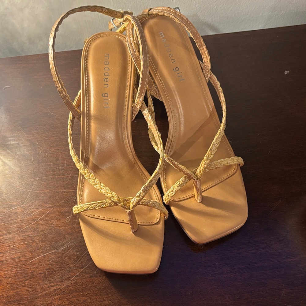 Madden Girl Braided Tan Sandals